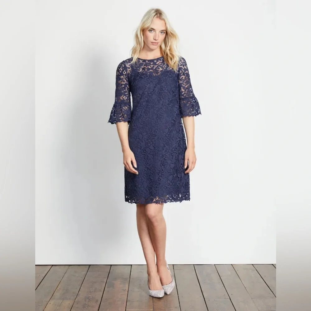 Boden Brittany Lace Blue‎ Dress Sz 16 W0027